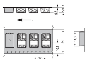 WAGO GmbH & Co. KG SMD-Leiterplattenklemme Drücker,0,75mm²,weiß 2060-452/998-404