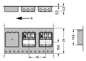 WAGO GmbH & Co. KG SMD-Leiterplattenklemme Drücker,0,75mm²,weiß 2060-453/998-404