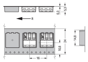 WAGO GmbH & Co. KG SMD-Leiterplattenklemme Drücker,0,75mm²,weiß 2060-453/998-404