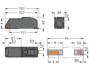 WAGO GmbH & Co. KG SMD-Leiterplattenklemme 0,75 mm²,schwarz 2060-471/998-404