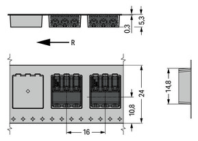 WAGO GmbH & Co. KG SMD-Leiterplattenklemme 0,75 mm²,schwarz 2060-473/998-404