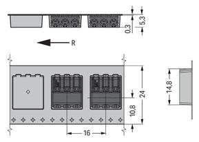 WAGO GmbH & Co. KG SMD-Leiterplattenklemme 0,75 mm²,schwarz 2060-473/998-404