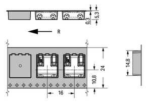 WAGO GmbH & Co. KG SMD-Leiterplattenklemme Drücker,0,75mm²,weiß 2060-852/998-404