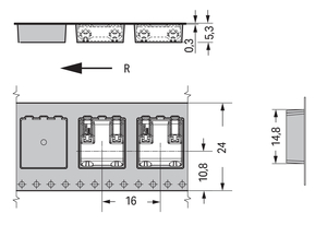 WAGO GmbH & Co. KG SMD-Leiterplattenklemme Drücker,0,75mm²,weiß 2060-852/998-404