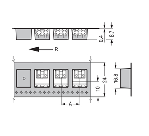 WAGO GmbH & Co. KG THR-Leiterplattenklemme Drücker,1,5 mm²,weiß 2061-1603/998-404