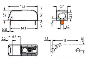 WAGO GmbH & Co. KG THR-Leiterplattenklemme Drücker,1,5 mm²,weiß 2061-1641/998-404