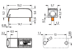 WAGO GmbH & Co. KG THR-Leiterplattenklemme Drücker,1,5 mm²,weiß 2061-1641/998-404