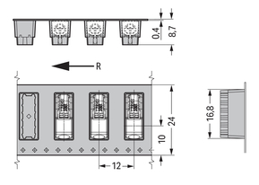 WAGO GmbH & Co. KG THR-Leiterplattenklemme Drücker,1,5 mm²,weiß 2061-1641/998-404