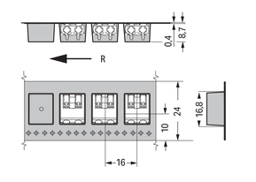 WAGO GmbH & Co. KG THR-Leiterplattenklemme Drücker,1,5 mm²,weiß 2061-1642/998-404