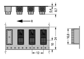 WAGO GmbH & Co. KG THR-Leiterplattenklemme Drücker,1,5mm²,sw 2061-1661/998-404