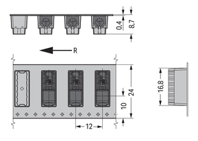 WAGO GmbH & Co. KG THR-Leiterplattenklemme Drücker,1,5mm²,sw 2061-1661/998-404