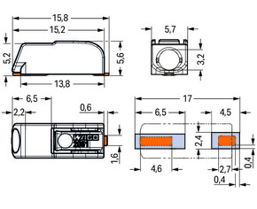 WAGO GmbH & Co. KG SMD-Leiterplattenklemme Drücker,1,5 mm²,weiß 2061-601/998-404