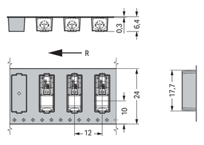 WAGO GmbH & Co. KG SMD-Leiterplattenklemme Drücker,1,5 mm²,weiß 2061-601/998-404