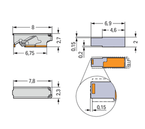 WAGO GmbH & Co. KG SMD-Leiterplattenklemme Maß 6mm,silberfarben 2065-101/998-403