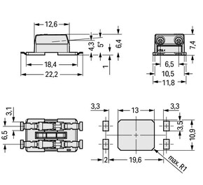WAGO GmbH & Co. KG SMDThroughBoard-Leiterplk. 0,75 mm² 2070-452/998-406