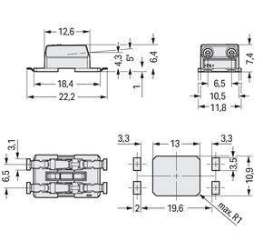 WAGO GmbH & Co. KG SMDThroughBoard-Leiterplk. 0,75 mm² 2070-452/998-406