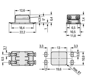 WAGO GmbH & Co. KG SMDThroughBoard-Leiterplk. 0,75 mm² 2070-462/998-406