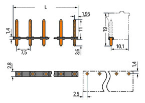 WAGO GmbH & Co. KG THT-Stiftleiste Lötstift 1,4 mm,gerade,sw 2092-3702