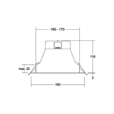 Brumberg Leuchten LED-Einbaudownlight 3000K/4000K/5700K 32028073