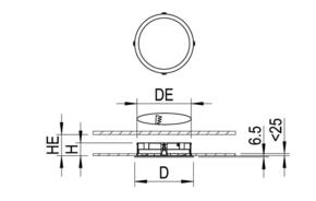 Ridi-Leuchten LED-Downlight 830 EDLR340/5000-830DPO