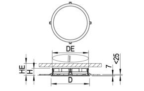 Ridi-Leuchten LED-Downlight 830 EDLR410/5000-830MPS