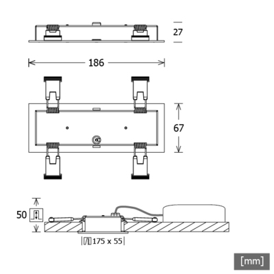 LTS Licht&Leuchten LED-Einbauleuchte 830 DALI schwarz CHOCM-R 140. #665582
