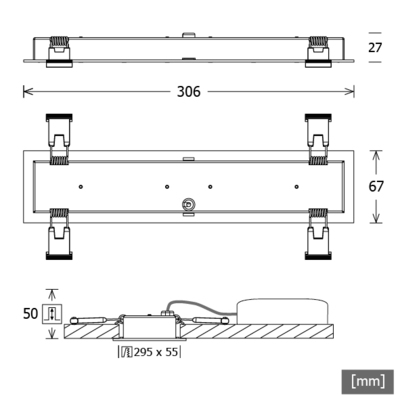 LTS Licht&Leuchten LED-Einbauleuchte 830 DALI weiß CHOCM-R 171. #665592