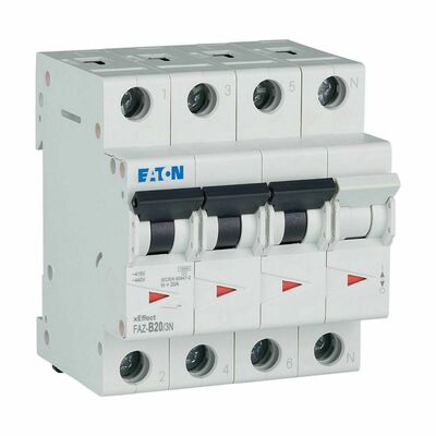 Eaton Leitungsschutzschalter B 20A, 3p+N FAZ-B20/3N