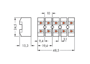 WAGO GmbH & Co. KG Netzanschlussklemme mit Rastfüßeweiß 272-753/100-000