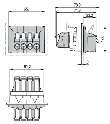 WAGO GmbH & Co. KG Durchführungsklemme Hebel Blechdicke 3 mm,grau 828-334