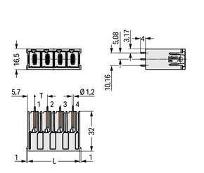 WAGO GmbH & Co. KG THT-Stiftleiste Lötstift 1,2x1,2,gerade,lgr 832-3606