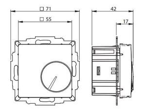 Eberle Controls UP-Raumregler 5-30C AC230V 1Öffner UTE 1015-Alu-55