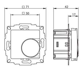 Eberle Controls UP-Raumregler 5-30C AC230V 1Öffner UTE 1015-RAL1013-G50