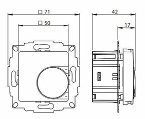 Eberle Controls UP-Raumregler 5-30C AC230V Ausgang Triac UTE 2500-RAL9010-G50