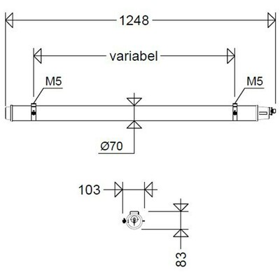 Schuch Licht LED-Rohrleuchte 4000K DALI 107 12L22 XR DIMD