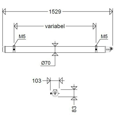 Schuch Licht LED-Rohrleuchte 4000K DALI 107 15L34 XR DIMD