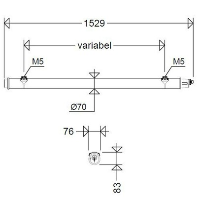 Schuch Licht LED-Rohrleuchte 4000K DALI 107 15L34 XR LW DIMD