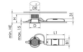 Ridi-Leuchten LED-Einbaudownlight TW, DALI MYRAL3000-9TW-S-DALI