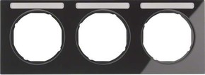 Berker Rahmen m.Beschriftungsfeld schwarz glänzend 10132235