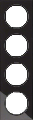 Berker Rahmen Glas/sw 4-fach ch 10142216