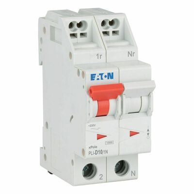 Eaton Leitungsschutzschalter D 10A, 1p+N Steckkl. PLI-D10/1N