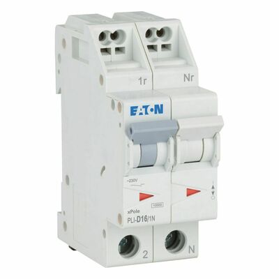 Eaton Leitungsschutzschalter D 16A, 1p+N Steckkl. PLI-D16/1N