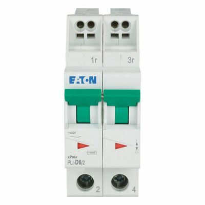 Eaton Leitungsschutzschalter D 6A, 2p Steckkl. PLI-D6/2