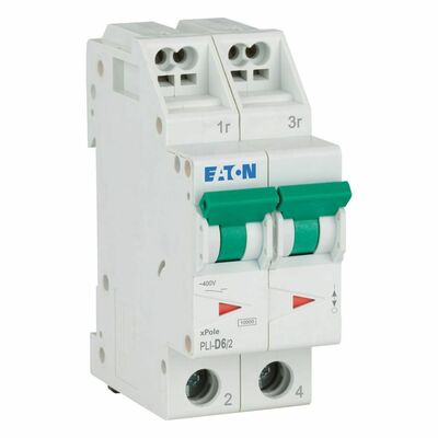 Eaton Leitungsschutzschalter D 6A, 2p Steckkl. PLI-D6/2