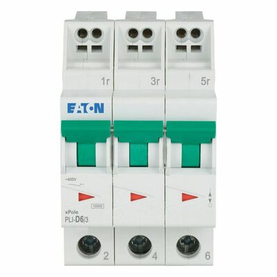 Eaton Leitungsschutzschalter D 6A, 3p Steckkl. PLI-D6/3