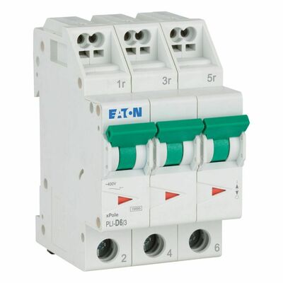 Eaton Leitungsschutzschalter D 6A, 3p Steckkl. PLI-D6/3
