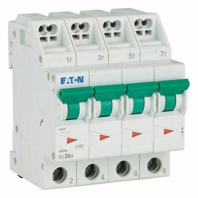 Eaton Leitungsschutzschalter D 6A, 4p Steckkl. PLI-D6/4