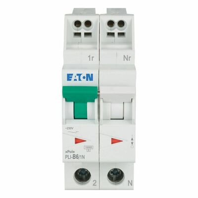 Eaton Leitungsschutzschalter B 6A, 1p+N Steckkl. PLI-B6/1N