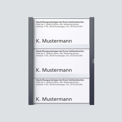 Siedle&Söhne Namensschild kpl. Anthrazitgrau 210007070-00