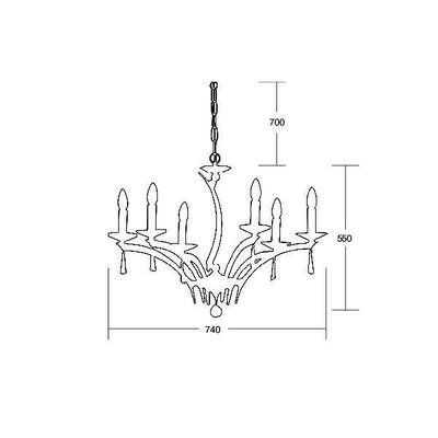 Brumberg Leuchten Krone Stella 6Lp. E14/40W, gold 00850596